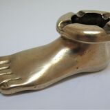 Anthropomorphic ashtray solid brass foot design 70s