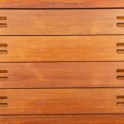 XL Danish sideboard in teak, oak and leatherette, 280 cm, by Nana Ditzel 1960.
