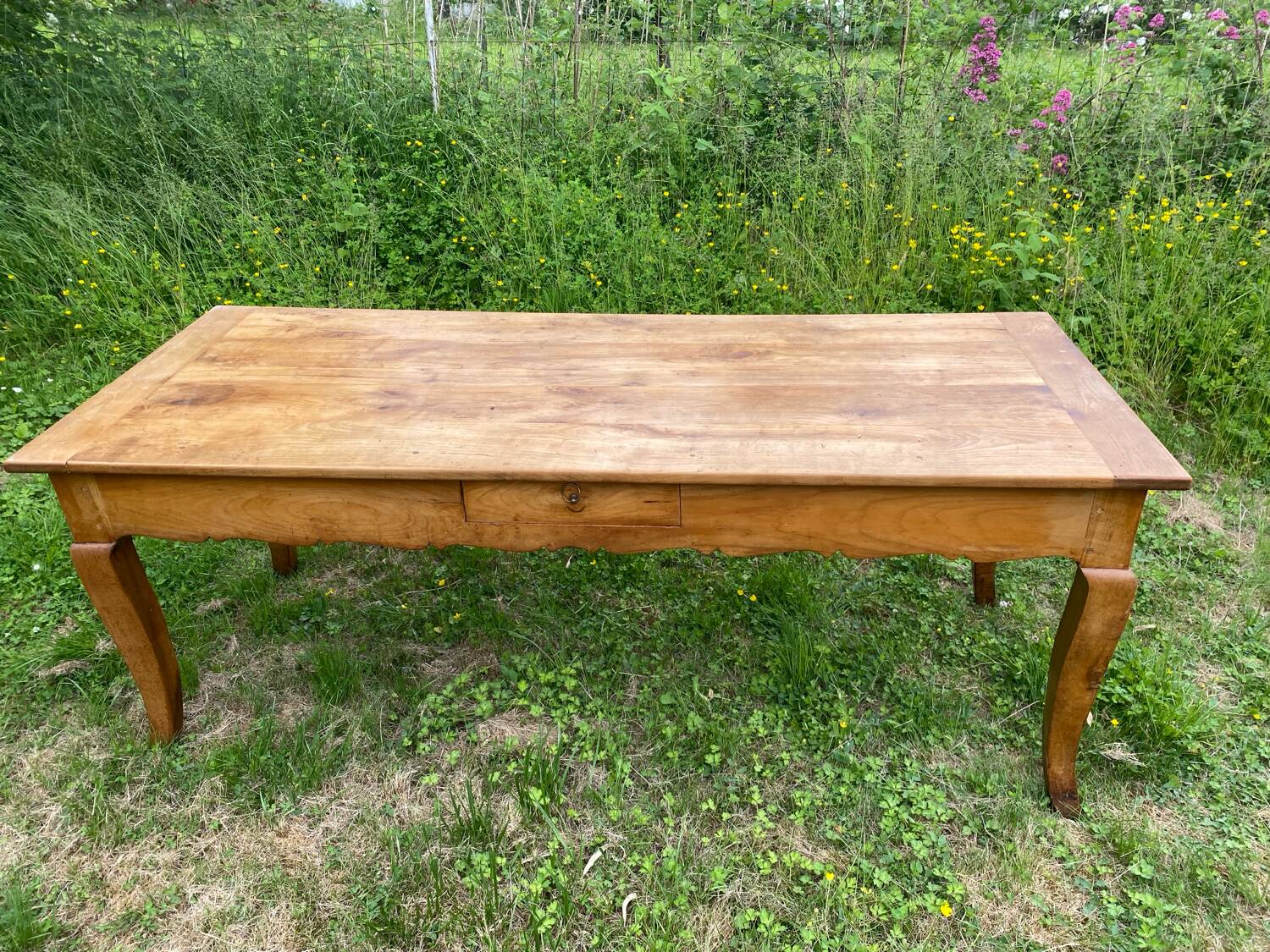 Blonde cherry farmhouse table