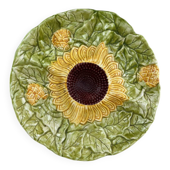 Plate barbotine sunflowers
