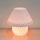 Vintage white swirl glass mushroom lamp – Italian style opaline table lamp. 1970