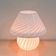 Vintage white swirl glass mushroom lamp – Italian style opaline table lamp. 1970