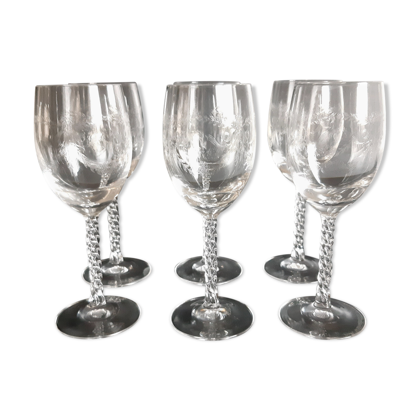 Set of 6 crystal glasses