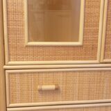 Armoire vitrée en rotin