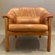 Scandinavian chair teak and leather design 1960