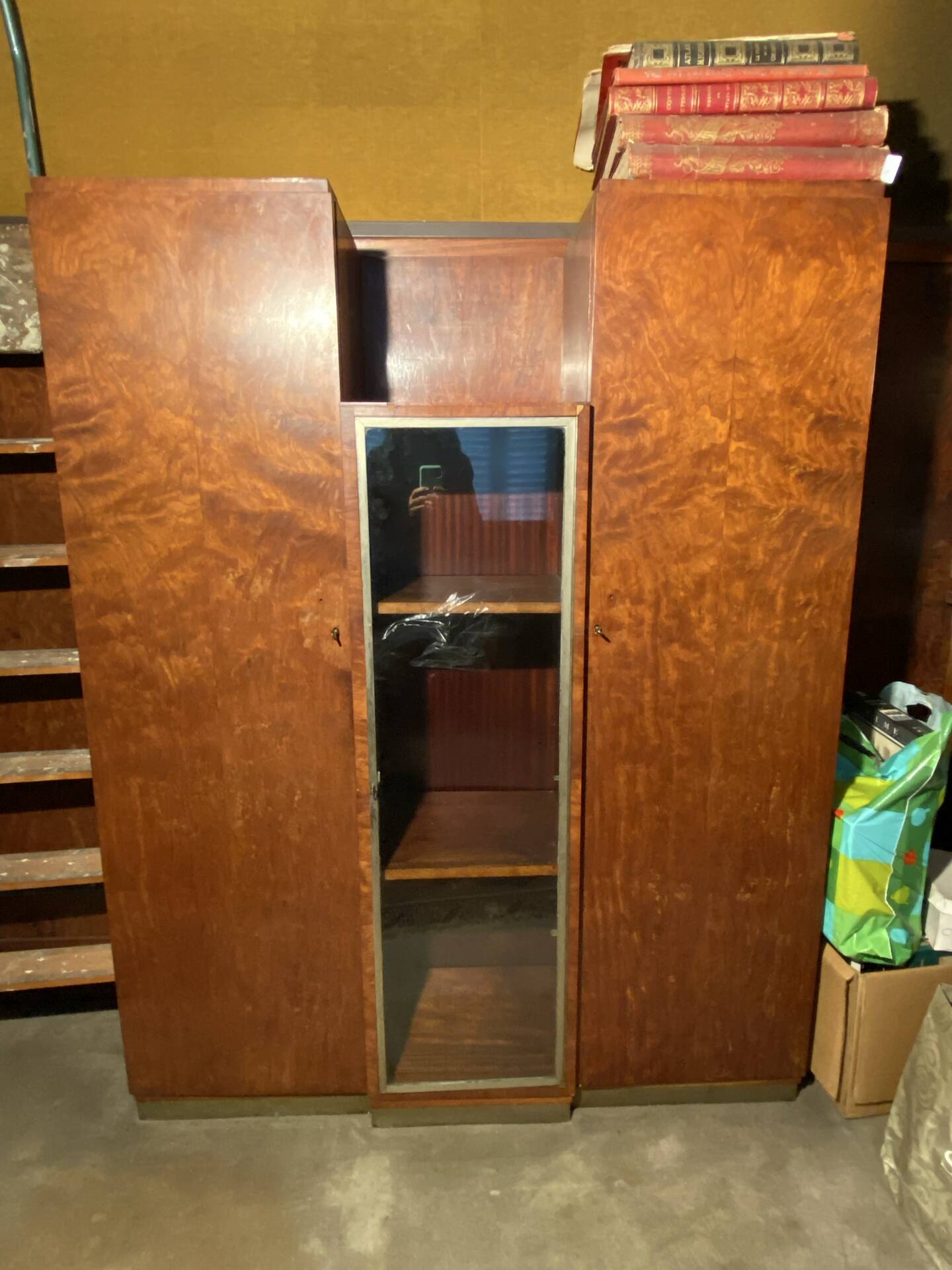 Antique wooden wardrobe, Art Deco style