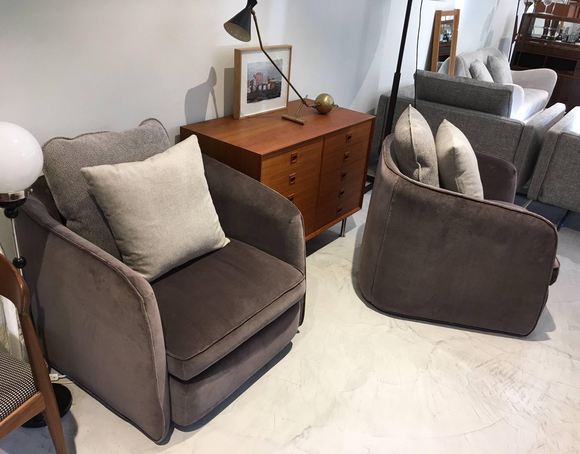 Fauteuils en velours violet par Arketipo