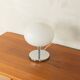 Kaiser Leuchten table lamp, 1970s, space age design, chrome and opal glass