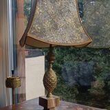 Bronze and marble pineapple lamp, vintage 1960s/70s.