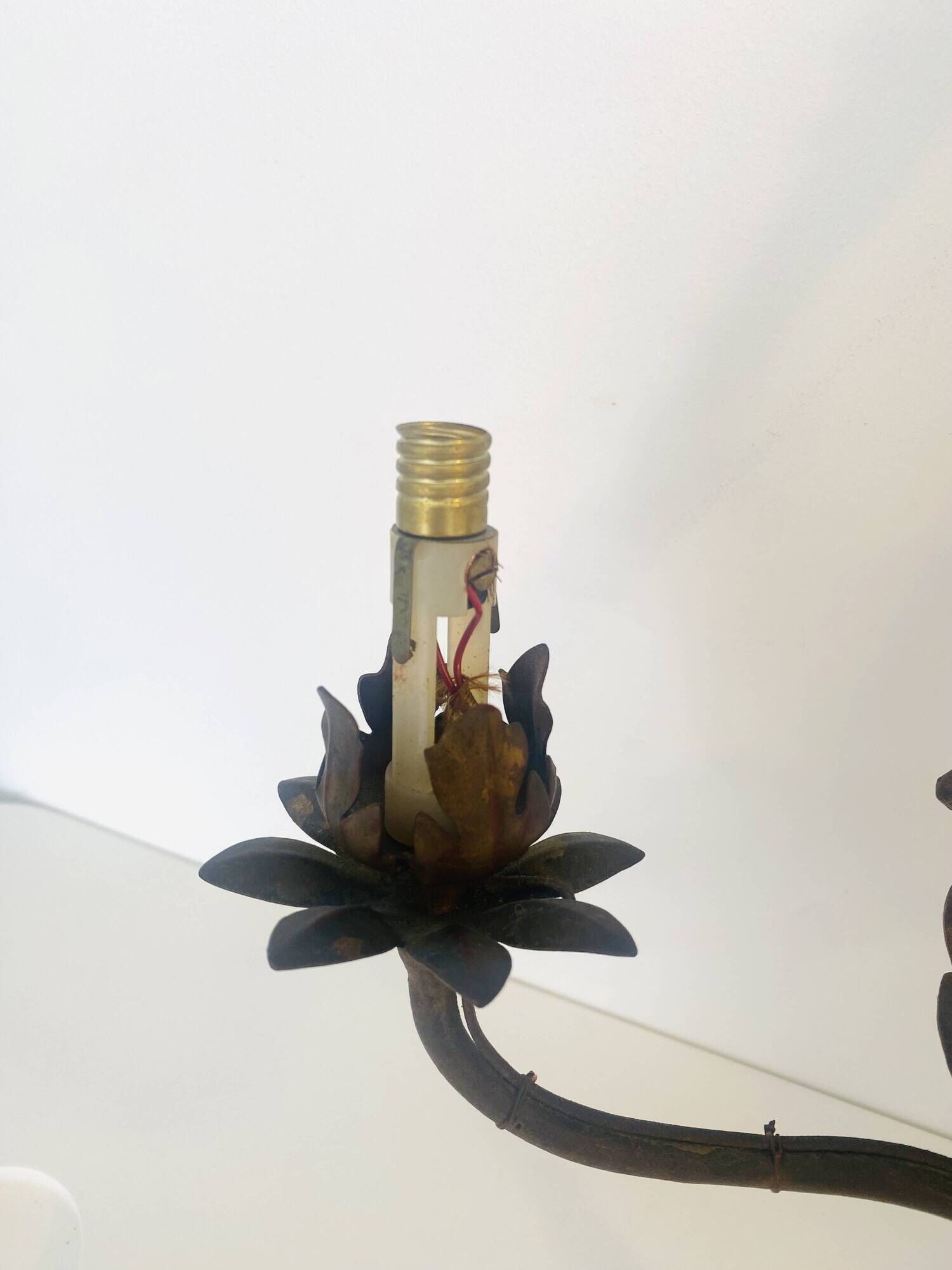Pair of large wall sconces attributed to Maison Baguès, Paris, circa 1966.