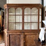 Buffet 2 corps vitré en bois, XIXème