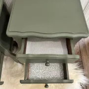 pair of wooden bedside tables