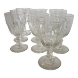 Set of 10 faceted wine or water glasses