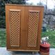 Wooden cabinet and vintage rattan 1950