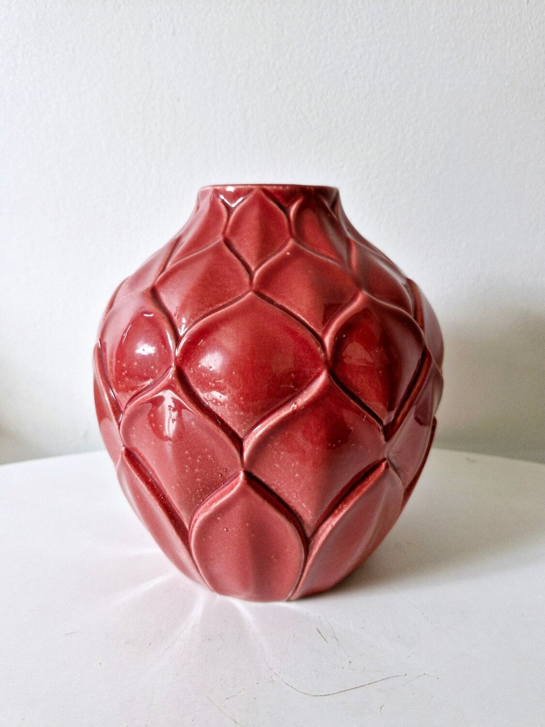 Art Deco artichoke vase Saint Clément ceramic