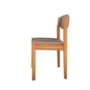 Suite de 4 chaises self hêtre laiton et laine 1960