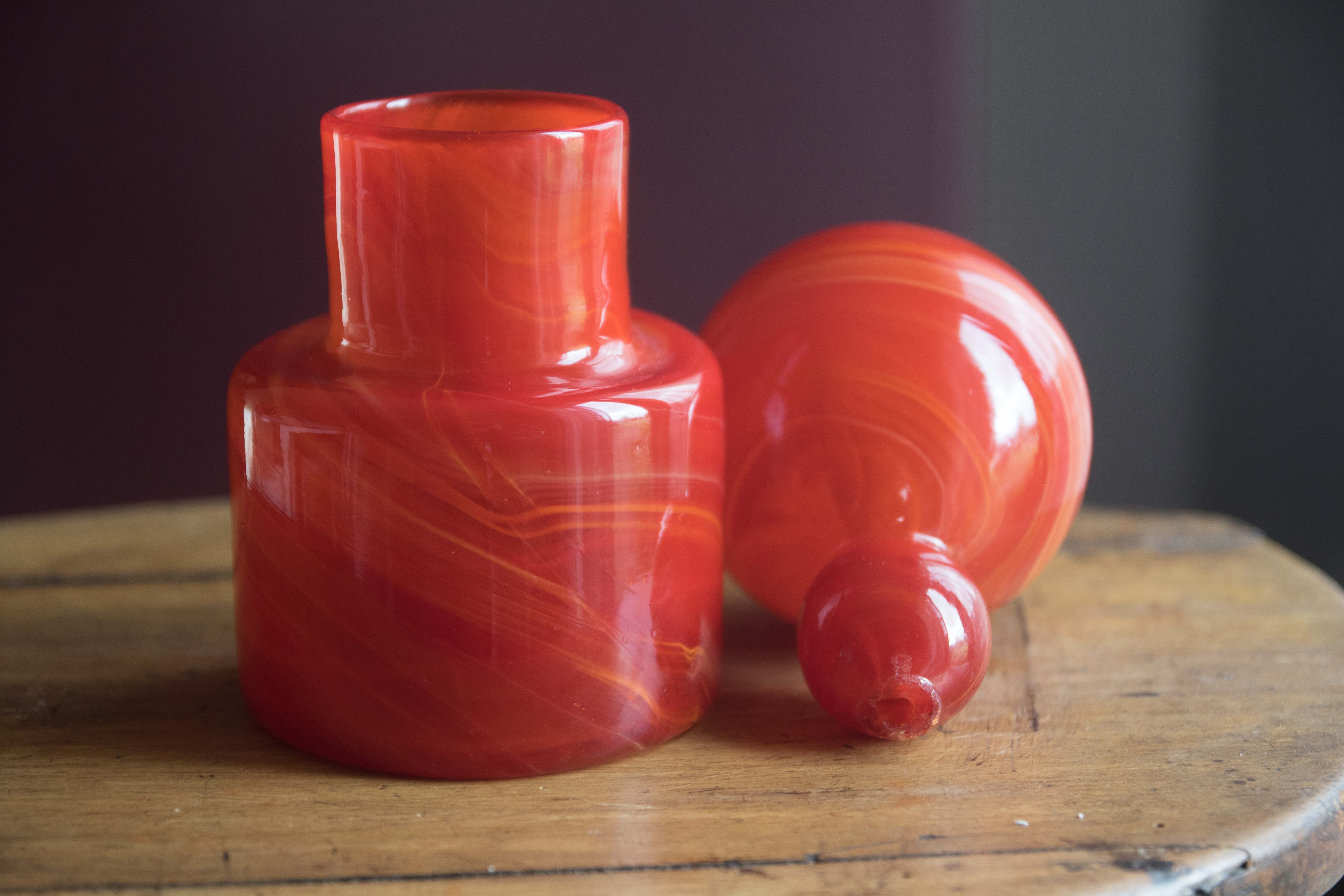 Orange glass bottle