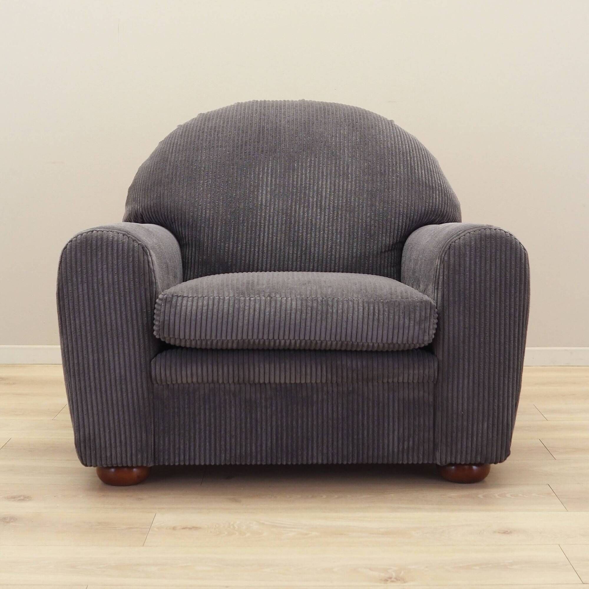 Grey velour armchair, Italian design, 1980s, production: Italy