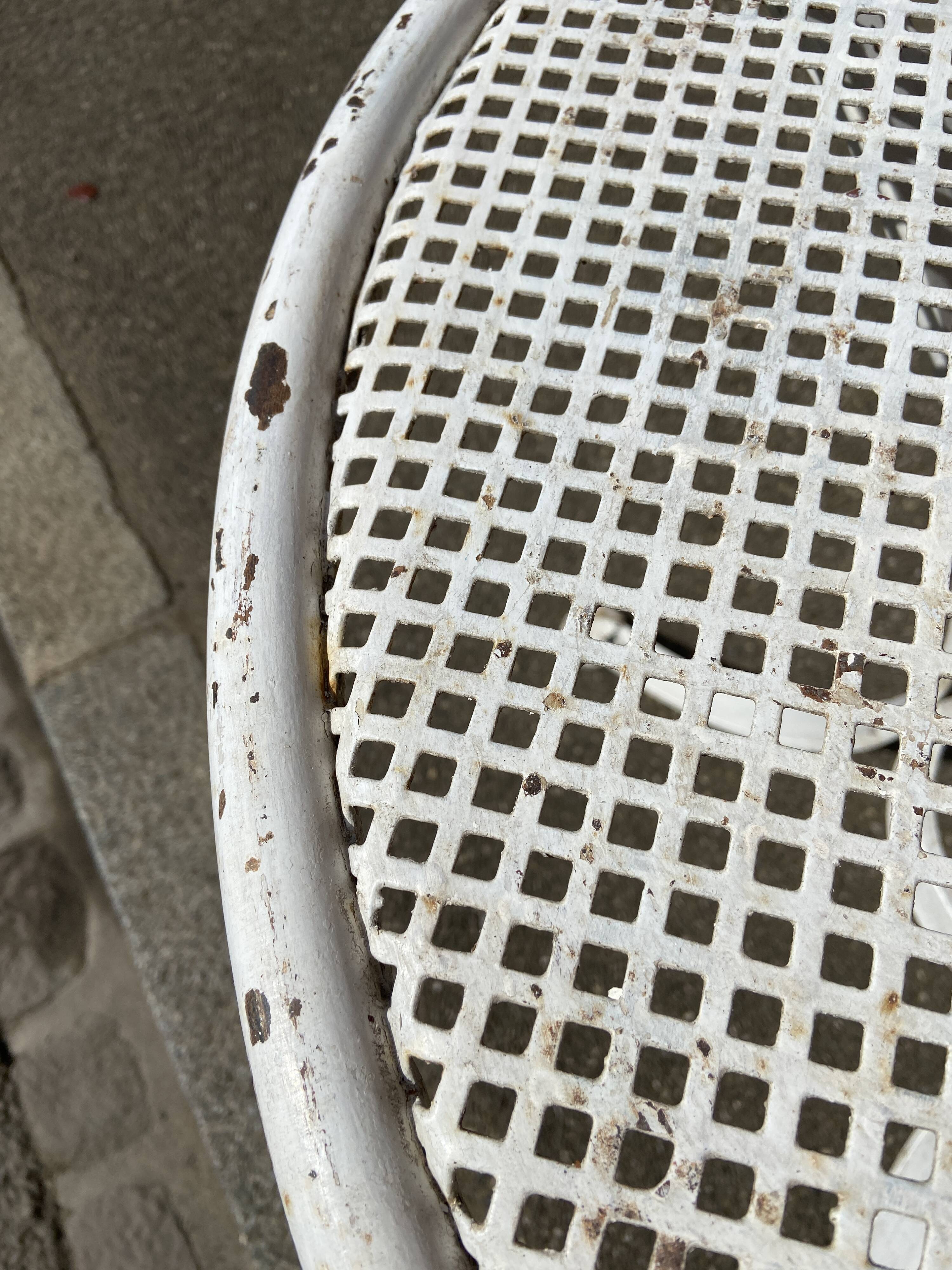 Pedestal table metal garden bistro 1950 vintage