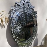 Oval Venetian wall mirror