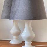 Paire de lampes en albâtre vintage