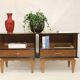 Pair of vintage bedside tables in oak veneer, 1960