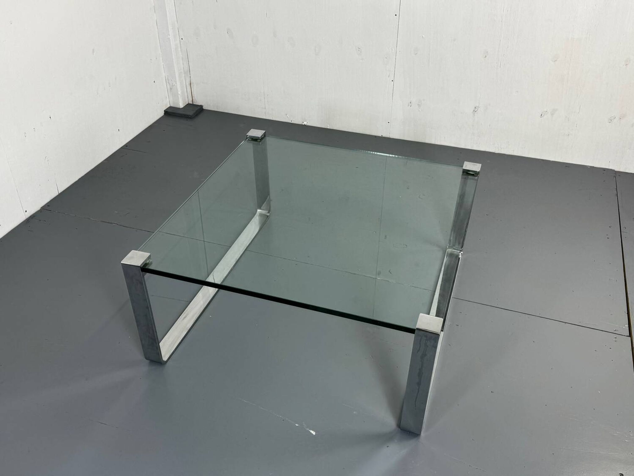 Chrome Steel and Glass Modernist Schmitt Draenert Coffee Table, 1970s