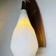 Floating Wall Lamp In Wood & Matt Opal Glass By Philips, The Netherlands, 1950S