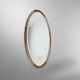 Large French Art Deco gilded and silvered Oval Mirror, ca. 1910