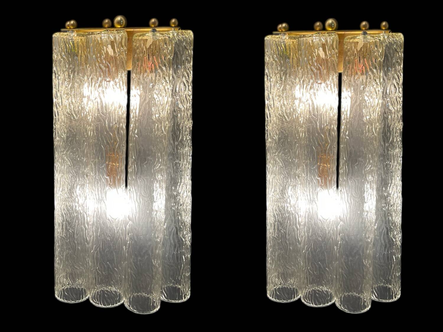 Murano Glass Tube Wall Sconces – Set of 2, Italy, 1980s