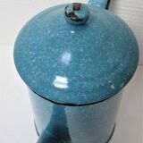 Mid-20th century speckled blue enameled sheet metal coffee maker