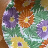 Fruit bowl decorated with coloured flowers