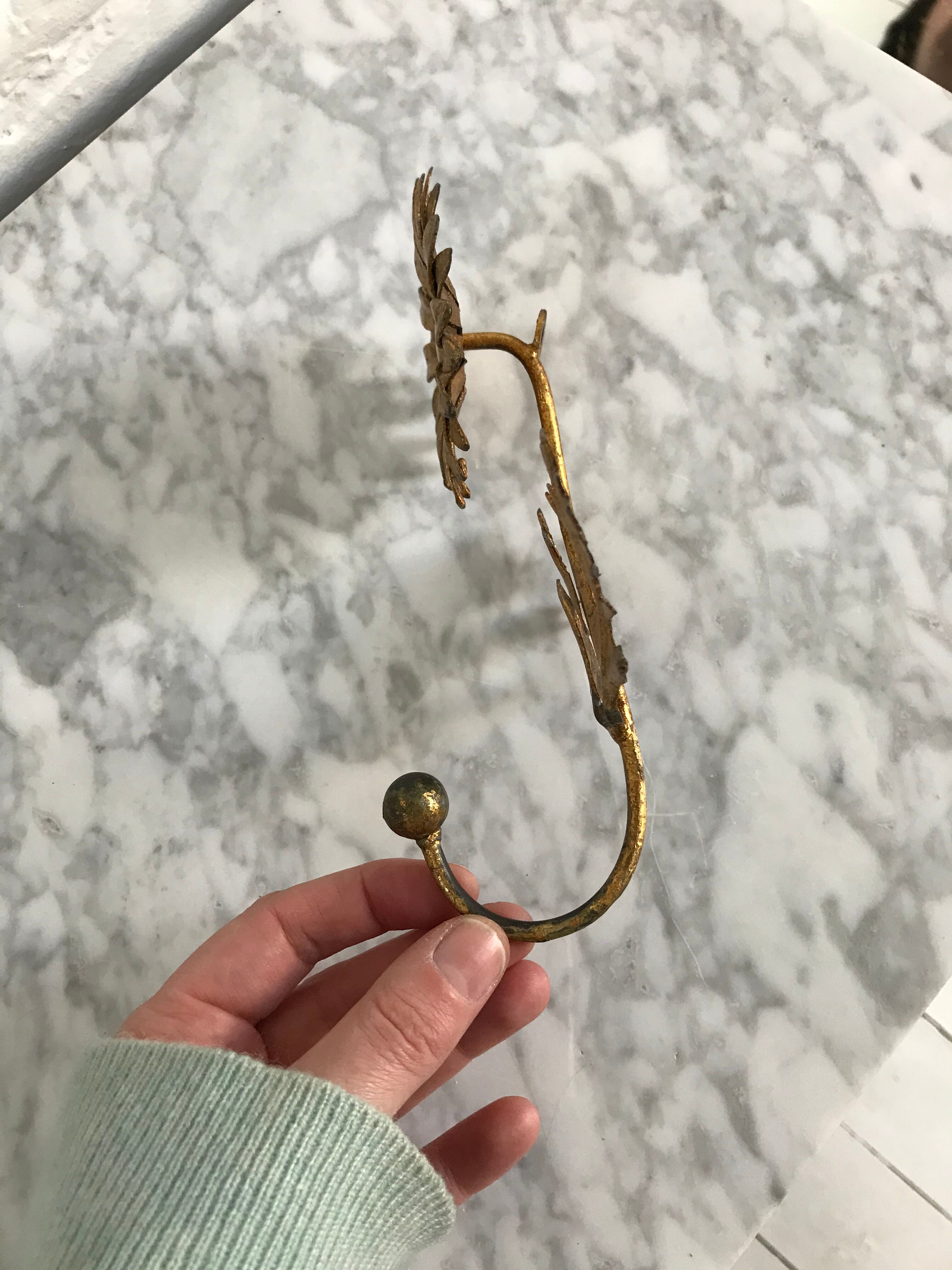 Brass flower patère