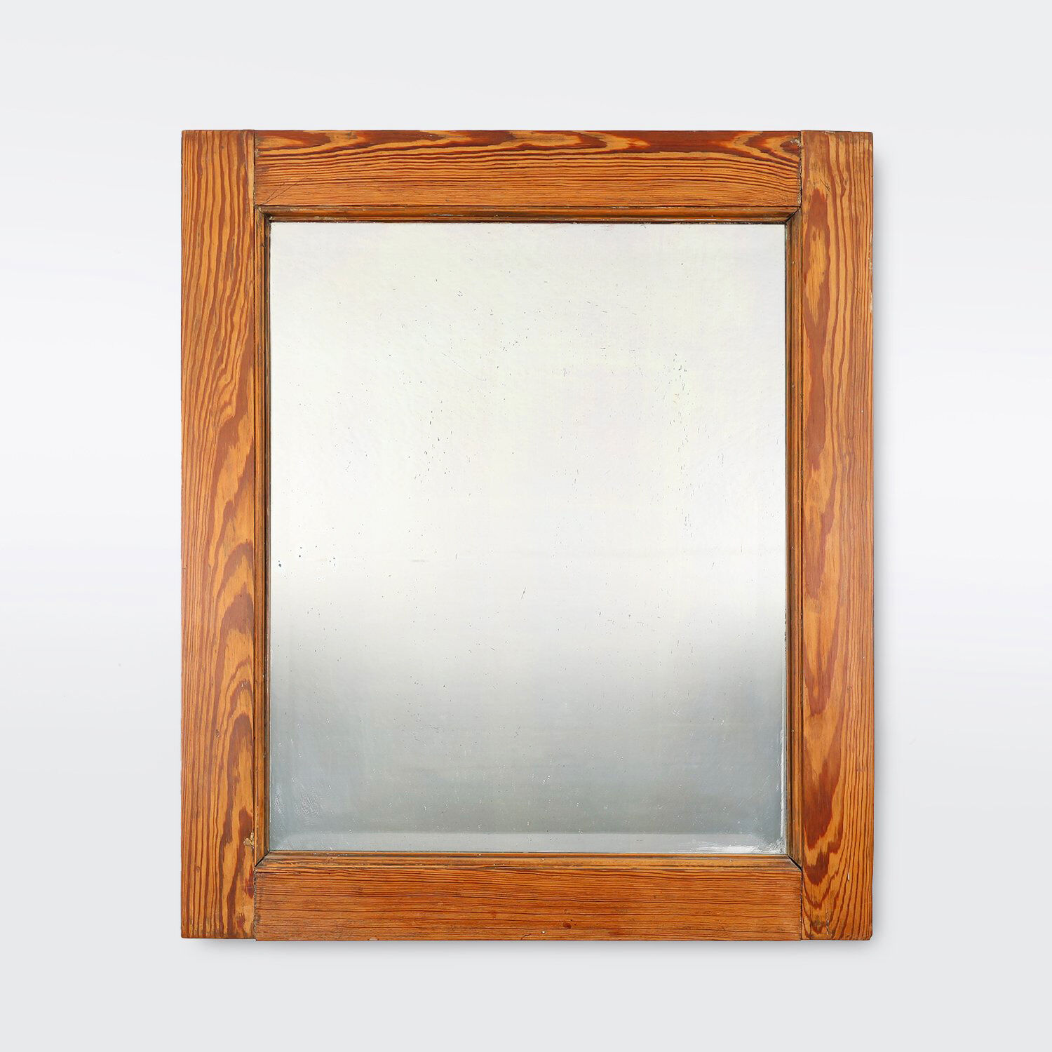 French Mirror with Warm Pine Wood Frame, 1900s