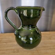Authentic green ceramic jug Lou Pignatier Vallauris vintage