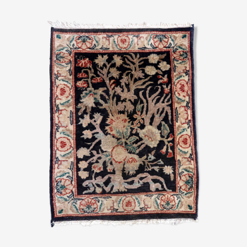 Persian carpet tabriz handmade 48cm x 64cm 1970s