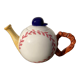 Teapot in white ceramic baseball