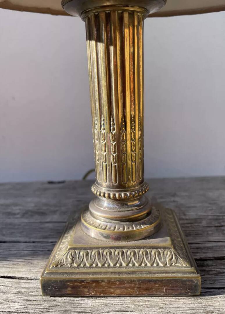 Pair of bedside lamps signed Cailar Bayarden, silver-plated metal, Louis XVI style.