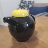 Théière en Céramique Noire et Jaune Design