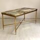 Vintage 1970s brass and marble coffee table