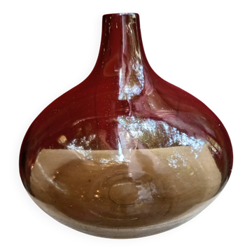 Vase en verre fumé