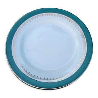 Flat opaque porcelain plates by Digoin Sarreguemines