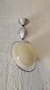 Vintage 50/60 pendant light in aluminum and opaline