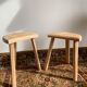 Paire de tabourets  bois brut