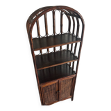 Rattan shelf / bookcase with cabinet