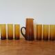 Carafe blown glass and its 8 glasses