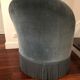 Napoleon blue velvet toad chair