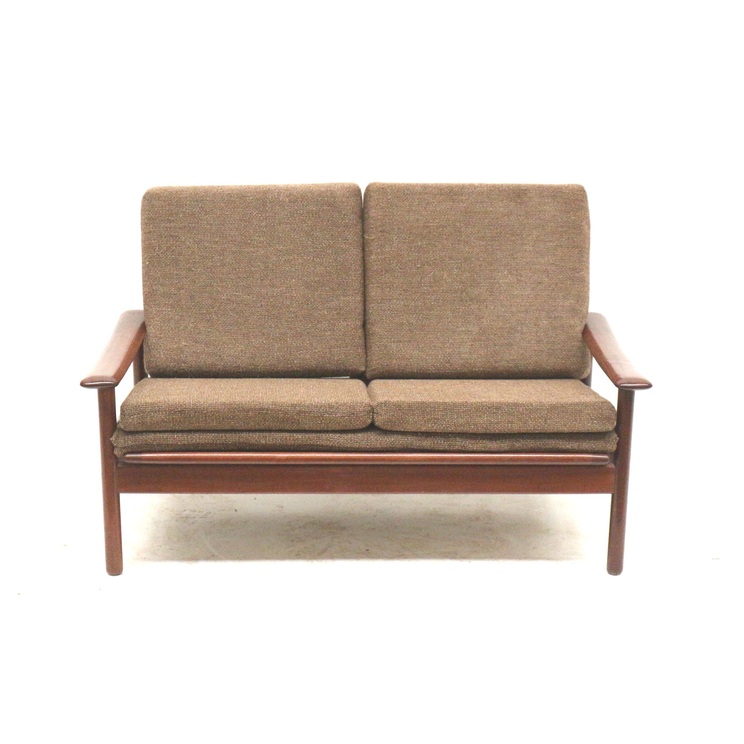 Vintage 2-seater Danish design teak sofa from the 1960s