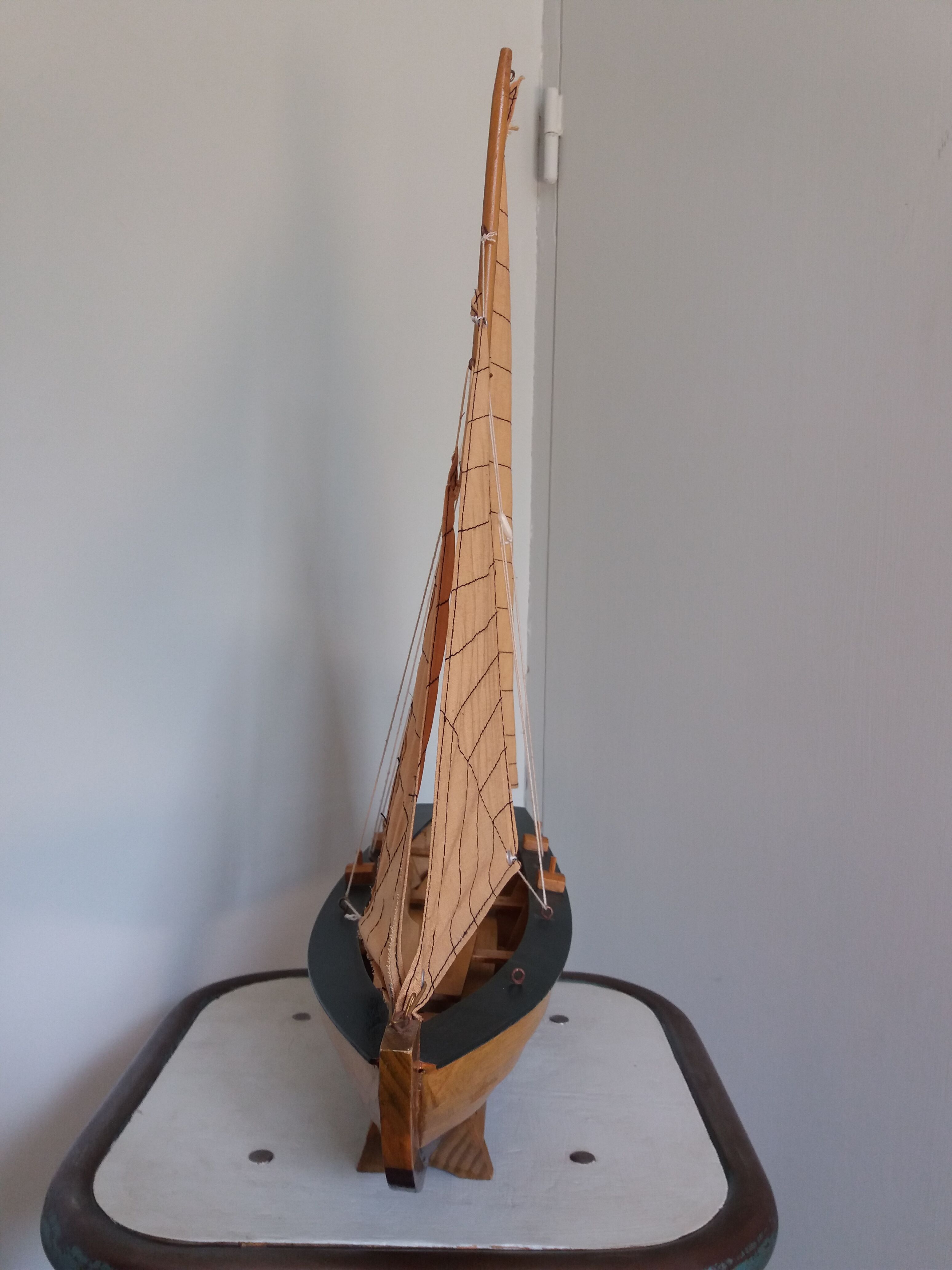 Wooden boat model sailboat
