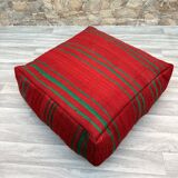 Moroccan Ottoman Pouf - Berber Cushion Cover - Decorative Cushions - Red Moroccan Cushion